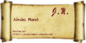 Jónás Manó névjegykártya